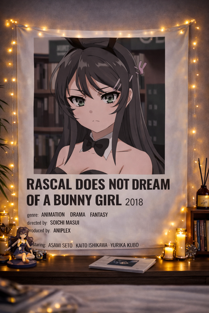 Bunny Girl Senpai Tapestry – Anime Wall Art for Bedroom & Living Space
