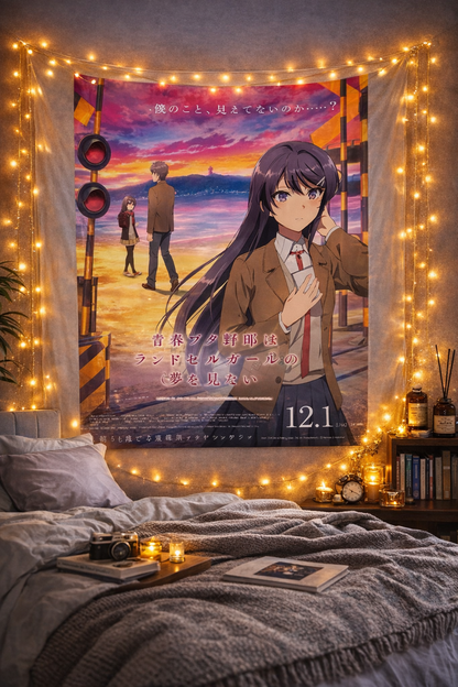 Bunny Girl Senpai Tapestry – Anime Wall Art for Bedroom & Living Space