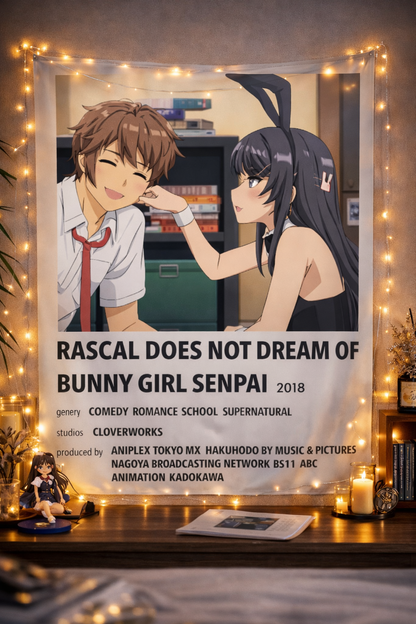 Bunny Girl Senpai Tapestry – Anime Wall Art for Bedroom & Living Space